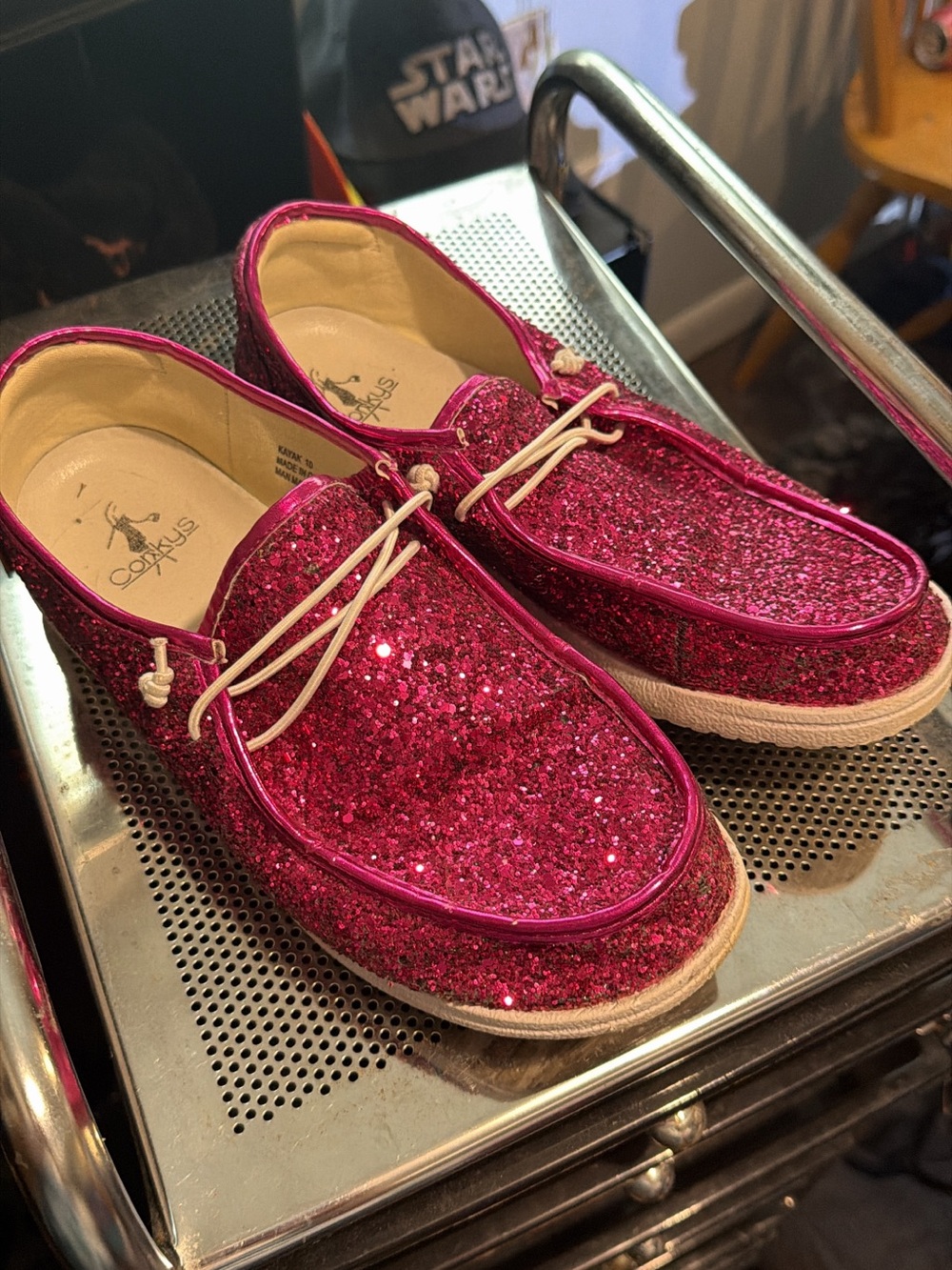 Sparkling Fuchsia Glitter Boat Shoes